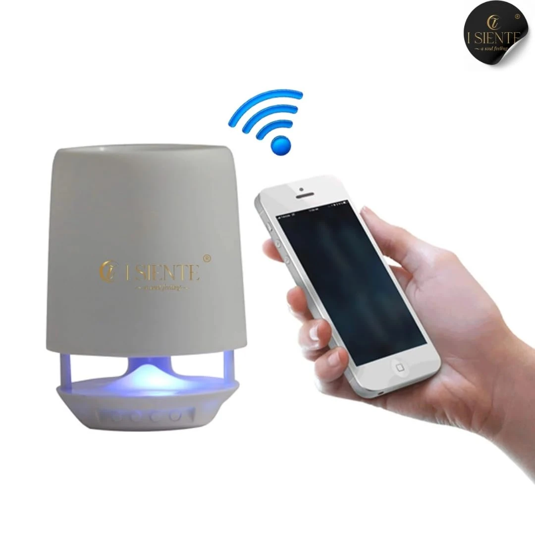 Pen Stand Speaker with Changing Lights Stationery Holder with Wireless Bluetooth Speaker Supports AUX USB Pendrive TF Card Micro SD Card for Office Table Desk Pencil Holder Organizer (White)