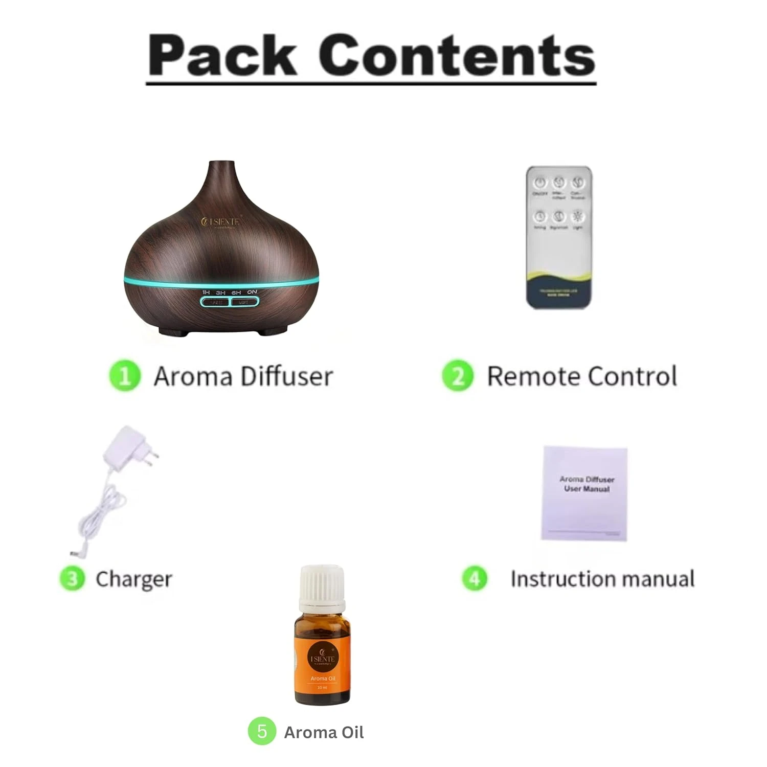 Aromatherapy Diffuser & Ultrasonic Humidifier for Home – 500ml Essential Oil Diffuser with Multi-Color LED & Remote | Quiet Operation, Auto Shut-Off, Wooden Dark Brown