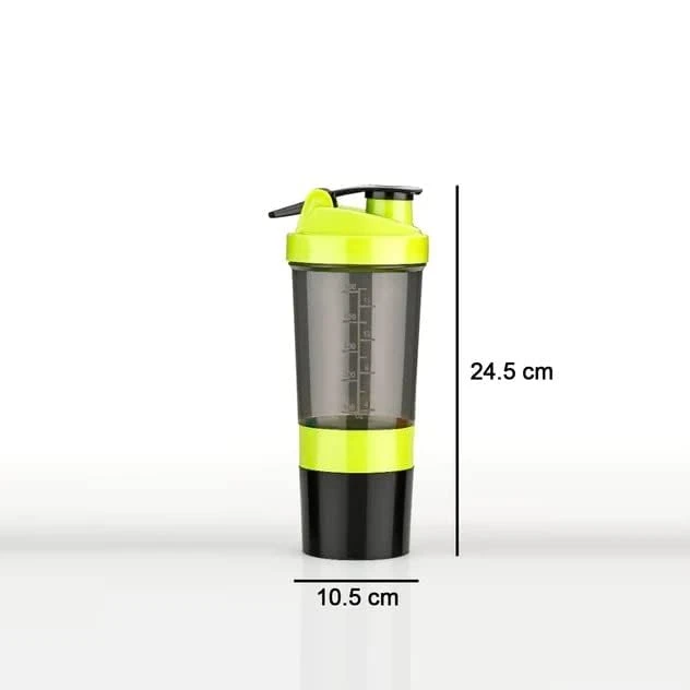 Gym Protein Shaker Bottle with Free Hand Grip Strengthener | Whey Protein and Mass Gainer Shaker Blender with Mixer Ball (500 ml)